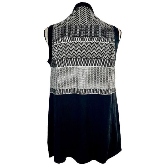 Banana Republic Sleeveless Open Front Waterfall Cardigan XS Black Gray - Picture 6 of 8